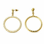 Gold and Diamond Hoop Earrings - Sable & Red