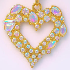 Gold Heart Necklace - Sable & Red
