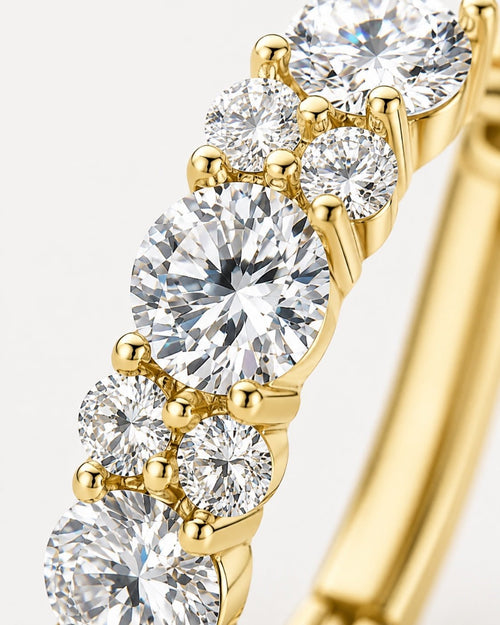 Gold Vermeil-Look 5A CZ Huggie Hoop Earrings - Sable & Red