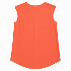 J.Crew Sleeveless V-Neck High Low Blouse Coral Size 0 - Sable & Red