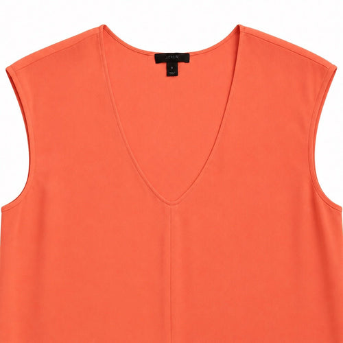 J.Crew Sleeveless V-Neck High Low Blouse Coral Size 0 - Sable & Red