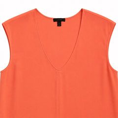J.Crew Sleeveless V-Neck High Low Blouse Coral Size 0 - Sable & Red