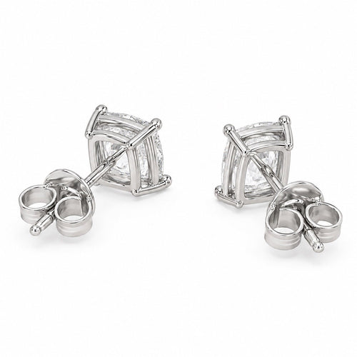Kenneth Jay Lane Shaped Cubic Zirconia Silver-Tone Stud Earrings - Sable & Red