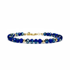 Lapis Lazuli Anklet with Gold Accents - Sable & Red