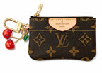 Louis Vuitton Monogram Pochette Clés Cherry Charm Coin Pouch - Sable & Red