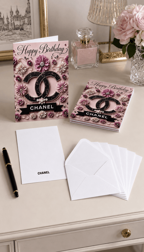 Luxury Pink Birthday Card Set of 6 with Envelopes - Sable & Red