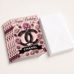Luxury Pink Birthday Card Set of 6 with Envelopes - Sable & Red