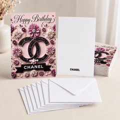 Luxury Pink Birthday Card Set of 6 with Envelopes - Sable & Red