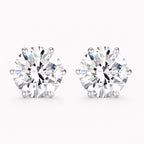 Moissanite Stud Earrings 18k White Gold Brilliant Round Cut Gift Set Bundle 2ct - Sable & Red