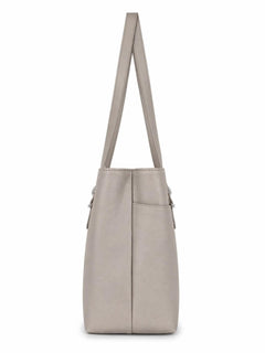 MultiSac Taupe Tri-Compartment Tote Shoulder Handbag NWOT - Sable & Red