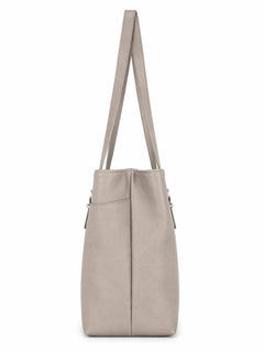 MultiSac Taupe Tri-Compartment Tote Shoulder Handbag NWOT - Sable & Red