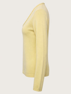 New York & Company Yellow V-Neck Sweater Acrylic Knit Top - Sable & Red
