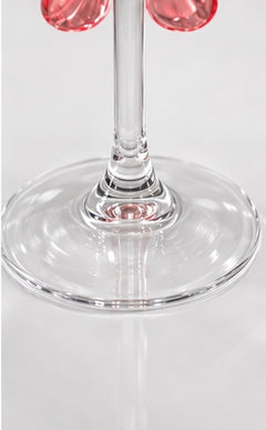 Pink Bow Wine Glasses Set of 2 Hard Plastic | Sable & Red Blush Bow - Sable & Red