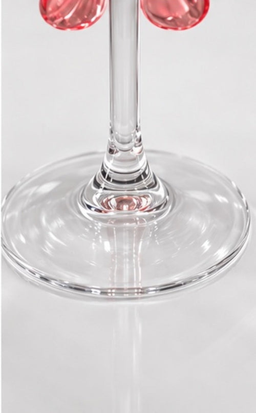 Pink Bow Wine Glasses Set of 2 Hard Plastic | Sable & Red Blush Bow - Sable & Red