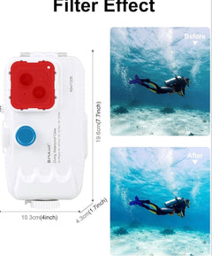 PULUZ 130ft Underwater iPhone Waterproof Diving Case PU9116W - Sable & Red
