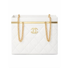 Quilted Box Mini Bag with Gold Hardware * Flower Bouquet Holder - Sable & Red