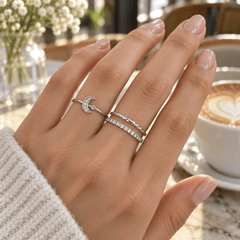 Random Silver Rings Mystery Boho Minimalist Jewelry • 3, 5, or 10 set - Sable & Red
