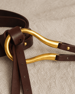 REVOLVE Loop Belt in Brown NEW - Sable & Red