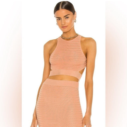 REVOLVE x Michael Costello Ambrose Blush Skirt & Cut Out Top Set - Sable & Red