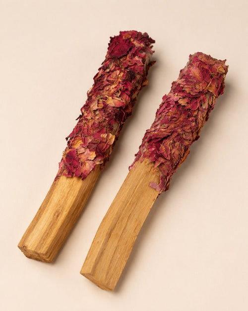 Rose & Peony Dipped Palo Santo Aromatic Sticks 2-Pack - Sable & Red