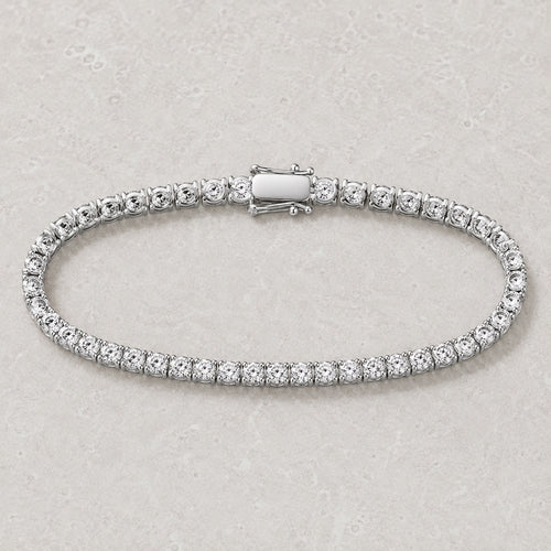 Sable & Red Round-Cut Crystal Classic Tennis Bracelet - Sable & Red