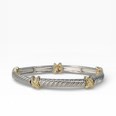 Silver and Gold Bracelet - Sable & Red