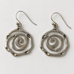 Silver-Tone Spiral Dangle Earrings – The Solara - Sable & Red