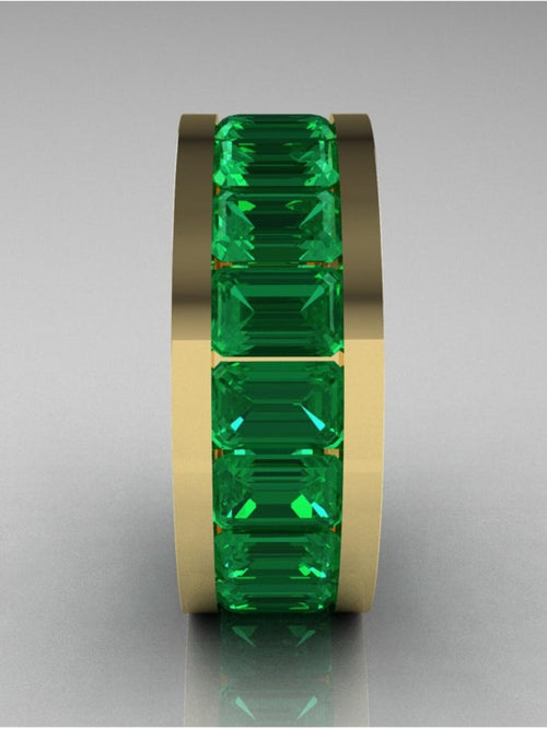 Statement Ring Rose Gold with Emerald Zirconia • CORDOVA BRIERLY BVLGARI Vibes - Sable & Red