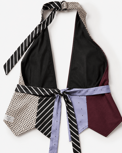 The Runway Remix Halter Vest - Sable & Red