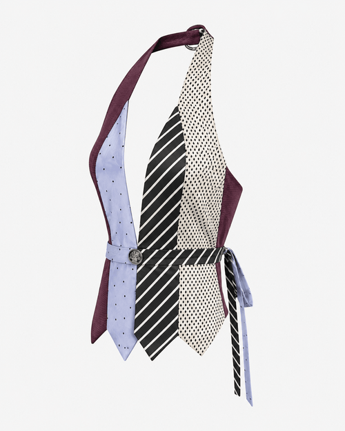 The Runway Remix Halter Vest - Sable & Red