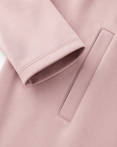 Women’s Lightweight Longline Hoodie Jacket in Blush Pink - Sable & Red