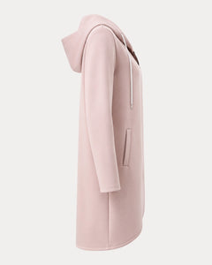 Women’s Lightweight Longline Hoodie Jacket in Blush Pink - Sable & Red