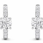 1.50 cttw Diamond Huggie Hoop Earrings, 925 Sterling Silver - Sable & Red