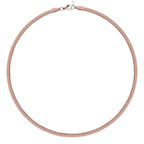 18k Rose Gold Herringbone Chain Necklace | Sleek Flat Snake Chain | Stackable - Sable & Red