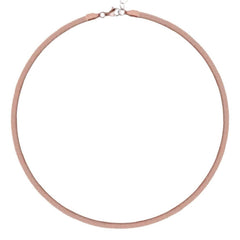 18k Rose Gold Herringbone Chain Necklace | Sleek Flat Snake Chain | Stackable - Sable & Red