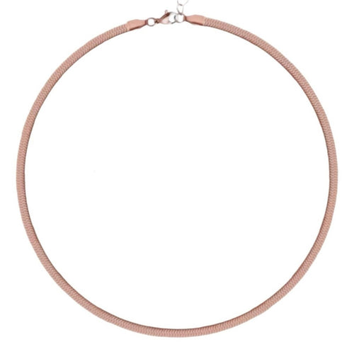 18k Rose Gold Herringbone Chain Necklace | Sleek Flat Snake Chain | Stackable - Sable & Red