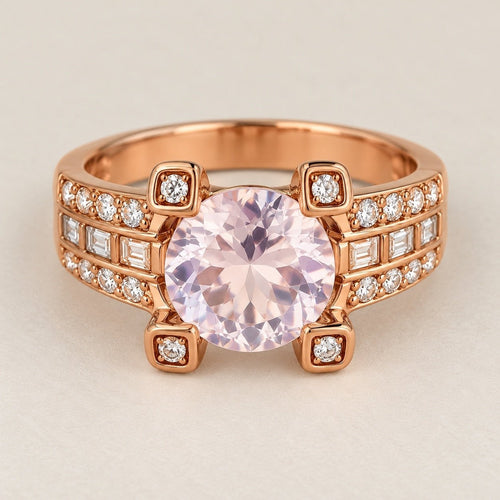 18K Rose Gold Plated Statement Ring — Rosavelle - Sable & Red