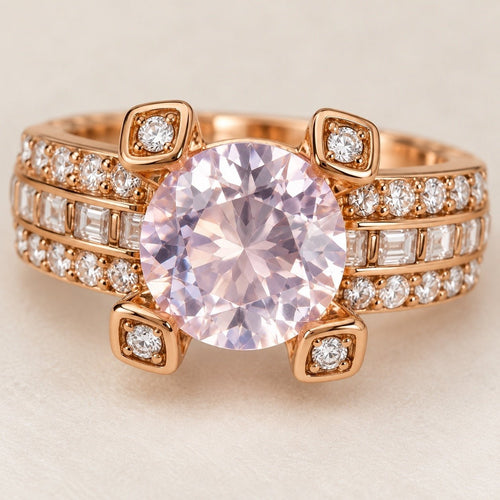 18K Rose Gold Plated Statement Ring — Rosavelle - Sable & Red