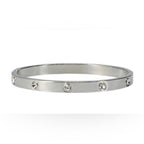 18k White Gold Love Bangle Bracelet with Diamonds - Sable & Red
