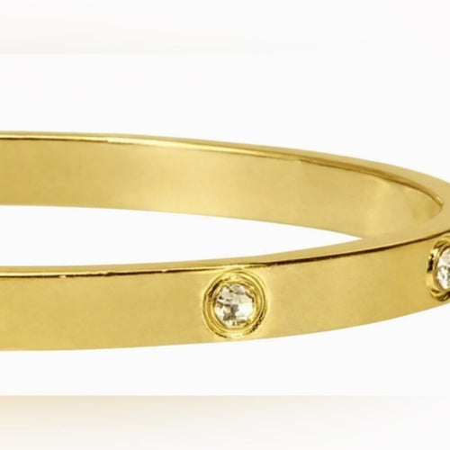 18k Yellow Gold Love Bangle Bracelet with Diamonds - Sable & Red