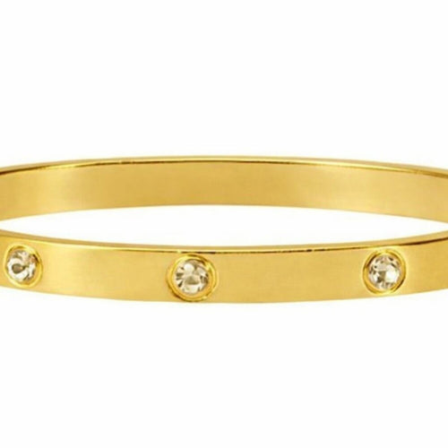 18k Yellow Gold Love Bangle Bracelet with Diamonds - Sable & Red