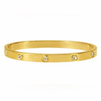 18k Yellow Gold Love Bangle Bracelet with Diamonds - Sable & Red