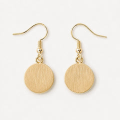 18k Yellow Gold-Plated Crushed CZ Mosaic Round Drop Earrings - Sable & Red