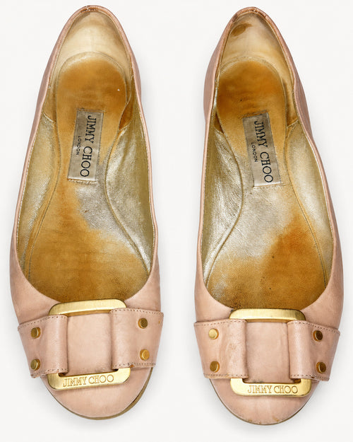 Jimmy Choo Women’s Blush Pink Leather Ballet Flats Size 36 / 6