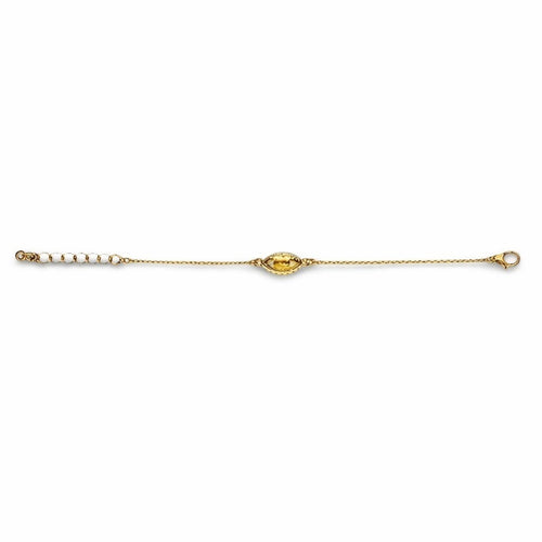 Swarovski Yellow Gold & Sterling Silver Anklet -  Crystal Evil Eye Amulet