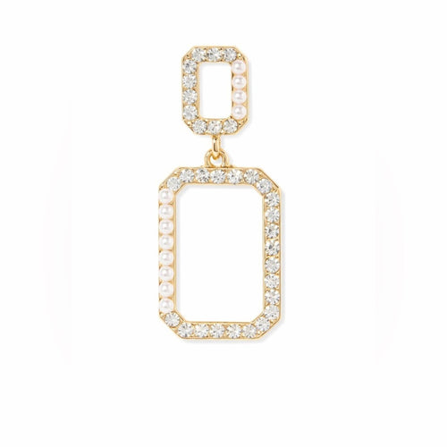 Tuckernuck Square Pearl and Crystal Drop Earrings