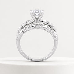 2.4 CTW Cubic Zirconia Solitaire Bridal Ring Set - Sable & Red