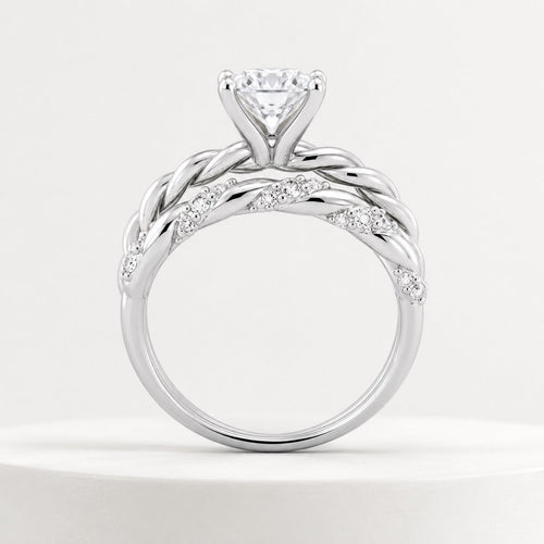 2.4 CTW Cubic Zirconia Solitaire Bridal Ring Set - Sable & Red