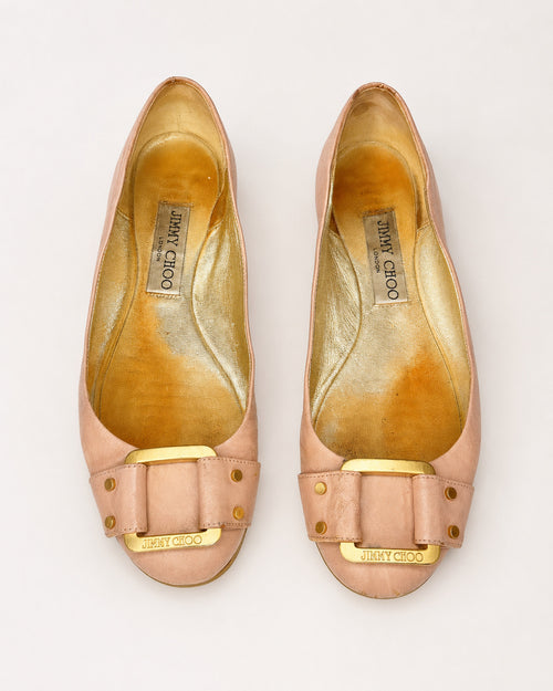 Jimmy Choo Women’s Blush Pink Leather Ballet Flats Size 36 / 6
