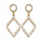 Tuckernuck Gold Pearl and Cubic Zirconia Geometric Dangle Earrings NEW